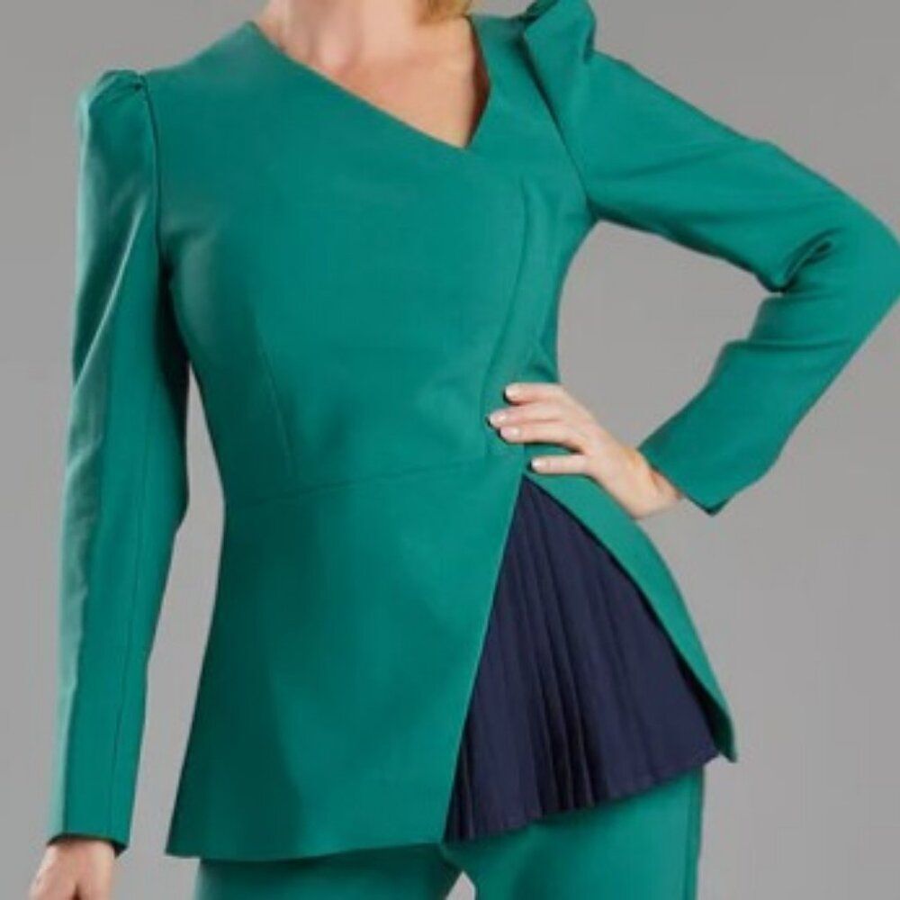 SERAGYI Liz Peplum Jacket Evergreen Size 8 NWT